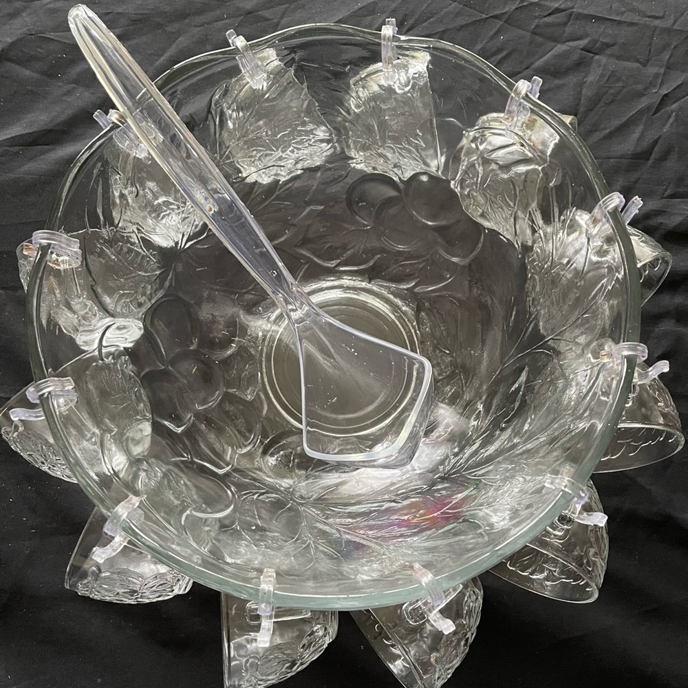 Glass Punch Bowl Set